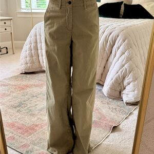 Rag & Bone Sophie Wide Leg Cotton Chino in olive green size 4